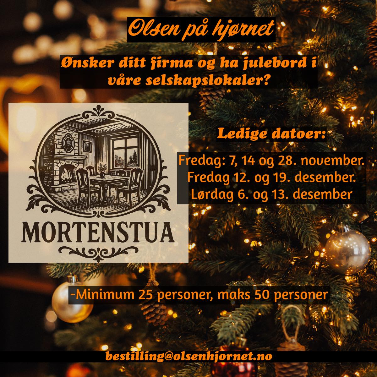 Ledige datoer Mortenstua Ledige datoer Mortenstua